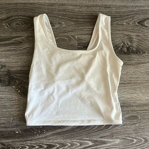 Halara White Tank Top with Crisscross Back